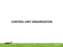 CONTROL UNIT ORGANIZATION