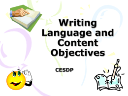 Writing Language and Content Objectives #2