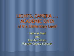Academic Data at the Elementary Level