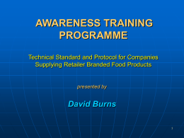 BRC TECHNICAL STANDARD FOR COMPANIES SUPPLYING …