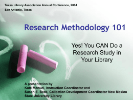 Research Methodology 101 - New Mexico State University