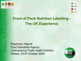 front of pack nutrition labelling