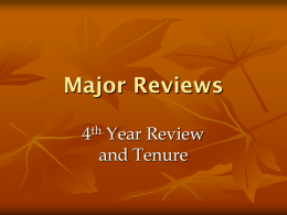 Major Reviews - University of Massachusetts Boston
