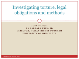 Investigating torture, legal obligations and methods