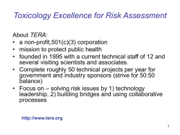 Independent Risk Assessment and Toxicology Assistance Proposal