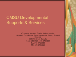 CMSU Developmental Supports & Services