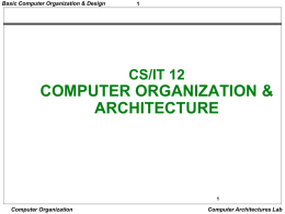 BASIC COMPUTER ORGANIZATION AND DESIGN