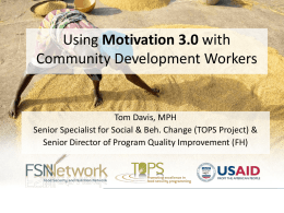 Using Motivation 3.0 with Community Health Workers