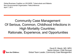 Community Case Management Of Serious, Common, Childhood