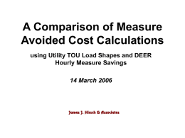 A Comparison of Measure Avoided Cost Calculations