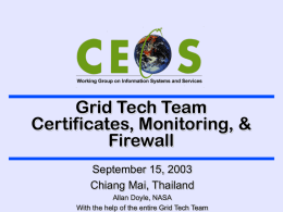 PowerPoint Presentation - CEOS Grid Virtual Organizations