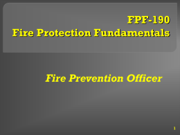 FPF190 Fire Protection Fundamentals
