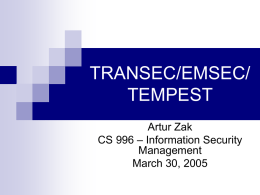 TRANSEC/EMSEC/TEMPEST