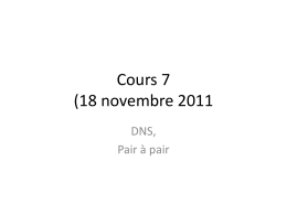 Cours 7 (18 novembre 2011