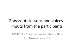Grassroots lessons and voices