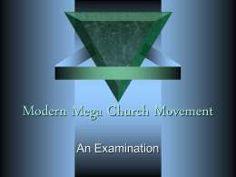 Modern Mega Church Movement