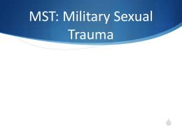 MST: Military Sexual Trauma