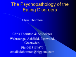 The Psychopathology of the “dieting disorders”