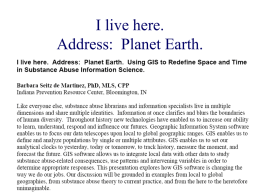 Planet Earth&rdquo; - Indiana Prevention Resource Center