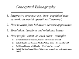 Workshop: Ethnography, Organization Theory and Network