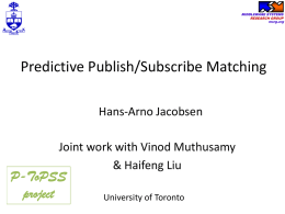 Predictive Publish/Subscribe Matching