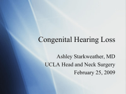 Congenital Hearing Loss - UCLA Head and Neck Surgery