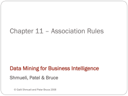 Chapter 11 – Association Rules