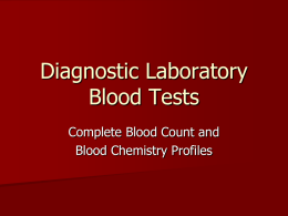 Diagnostic Laboratory Blood Tests