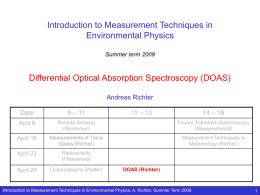 Differential Optical Absorption Spectroscopy (DOAS)