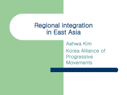 동아시아에서의 지역 통합 - Alternative Regionalisms