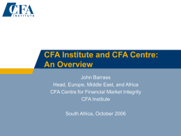 CFA Program Overview