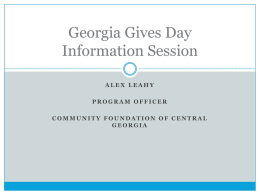 Georgia Gives Day Information Session