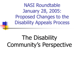 NASI Roundtable January 28, 2005: Proposed Changes to the
