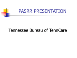 PASSRR PRESENTATION - Welcome to the Tennessee …