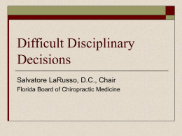 Difficult Disciplinary Decisions