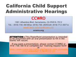 Child Support Administrative Hearing