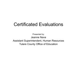 Certificated Evaluations - Tulare County Education Office