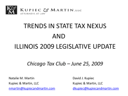 Physical, Attributional and Economic Nexus and Illinois