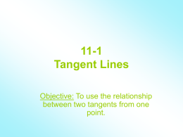 11-1 Tangent Lines - Mrs.Lemons Geometry