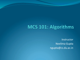 MS 101: Algorithms