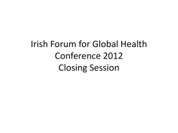 Irish Forum for Global Health Conference Statement