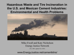 Hazardous Waste and Tire Incineration in the United States