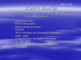 SCAR / SC-AGI Standing Committee On Antarctic Geographic
