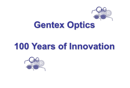 Gentex Optics 100 Years of Innovation