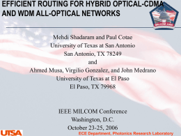 EFFICIENT ROUTING FOR HYBRID OPTICAL