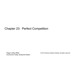Chapter 23: Perfect Competition
