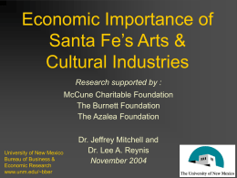Economic Importance of Santa Fe’s Cultural Industries