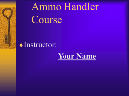 Ammo Handler Course