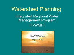 Integrated Regional Water Management Plan