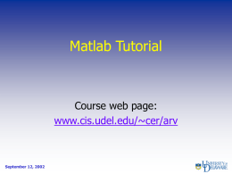 Matlab Tutorial - University of Delaware